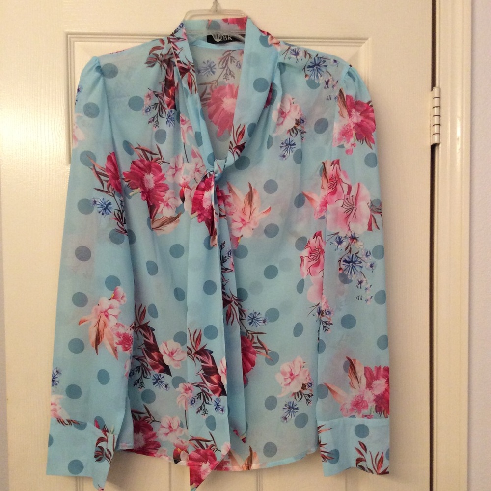 “NWT” Sheer Floral Blouse by CBR